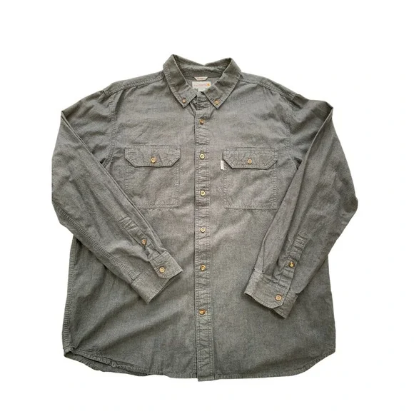 EUC Carhartt Mens Relaxed Fit Long Sleeve Button Down XL - Picture 2 of 4